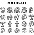 children haircut salon service icons set vector image