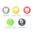drama detective comedy adventure horror film logo vector image