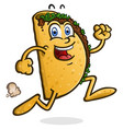 running taco cartoon character vector image