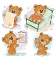 set clip art of bored teddy vector image