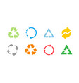 set color recycle sign on white background vector image