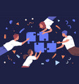 teamwork and team building flat vector image vector image