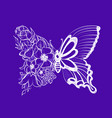 decorative butterfly on a purple background vector image