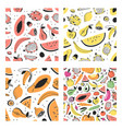 Set of hand drawn set of tropical fruits vector image Set of hand drawn set of tropical fruits