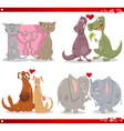 valentine cartoon love set vector image