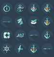 flat concept set modern design with shadow sailing vector image vector image