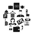 hotel simple icons set vector image