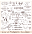 set of vintage design elements vector image