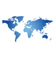 blue simplified silhouette of world map vector image