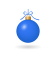christmas tree ball with ribbon bow blue bauble vector image