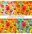 autumn season seamless patterns vector image vector image