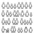 family icons set on white background line style vector image