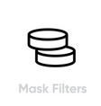 mask filters respirator icon editable line vector image vector image