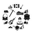 mining icons simple set vector image