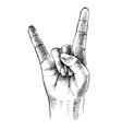 sketched rock sign gesture vector image vector image