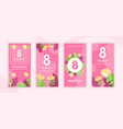 8 march social media stories design templates vector image