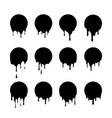 set dripping black circles dripping liquid vector image vector image