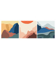 abstract mountain landscape on set geometric vector image