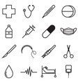 medical icons line design vector image