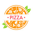 pizza food logo for italian restaurant vector image