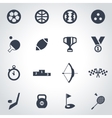 black sport icon set vector image