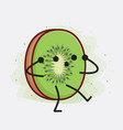 kiwi fruit cute character with simple face hands vector image