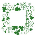 saint patricks day frame with green clover sketch vector image