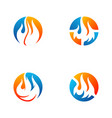 set fire logo flame design template icon vector image