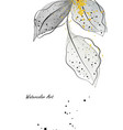 watercolor art with green leaves branches vector image