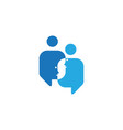 bubble chat shape face vector image vector image