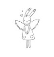 pretty cartoon bunny girl in a dress rabbit vector image
