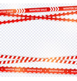 red sale ribbon winter tapes in festive holiday vector image vector image
