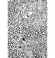 tiger and leopard seamless background vector image vector image