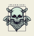 viking skull warrior with axe vector image vector image