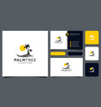 palm tree logo design and business card vector image vector image