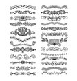 set 25 doodle sketch drawing divider wedding vector image