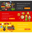 set of flat design flyers headers with germany vector image