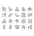 solo traveler line icon set vector image vector image