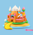 sweet castle 3d object plasticine art vector image vector image