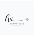 hx initial handwriting logo design vector image
