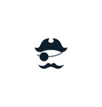 pirates silhouette with beard simple logo icon vector image vector image