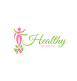 simple healthy women logo design template vector image