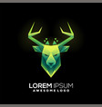 deer geometric polygon gradient green color design vector image