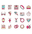 jewelry color linear icons set vector image