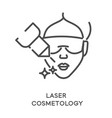 laser cosmetology treatment icon and female face vector image