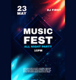 music fest poster template with red and blue vector image vector image