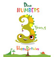number 3 in the form of a dinosaur vector image
