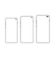 modern wireframe smartphones isolated vector image vector image
