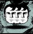hand drawn of many-sided man tattoo artwork vector image