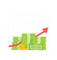 money growth icon pile dollar and gold coins vector image